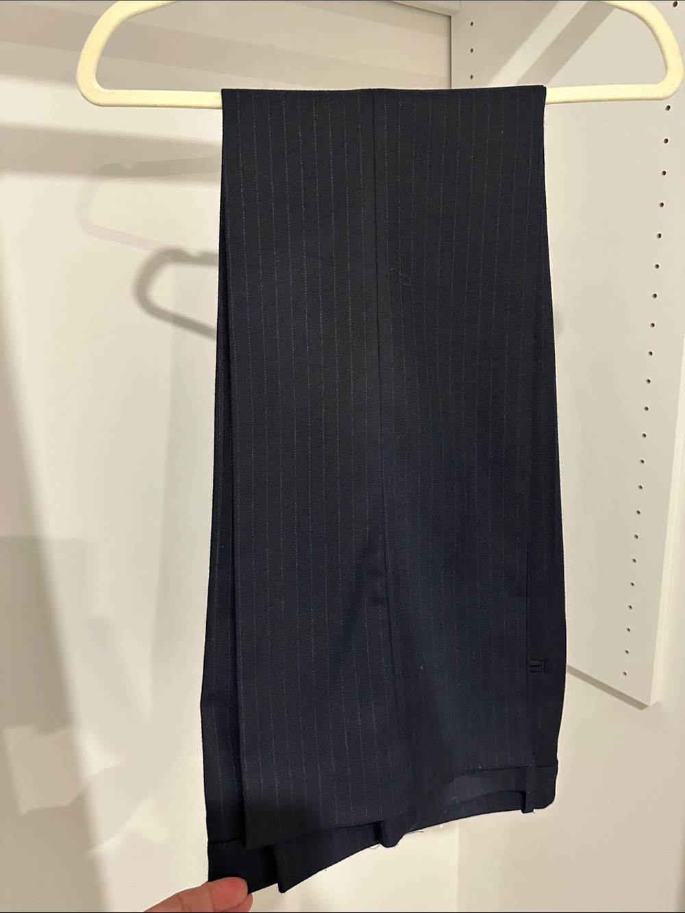 Zara Navy Pinstripe Trousers